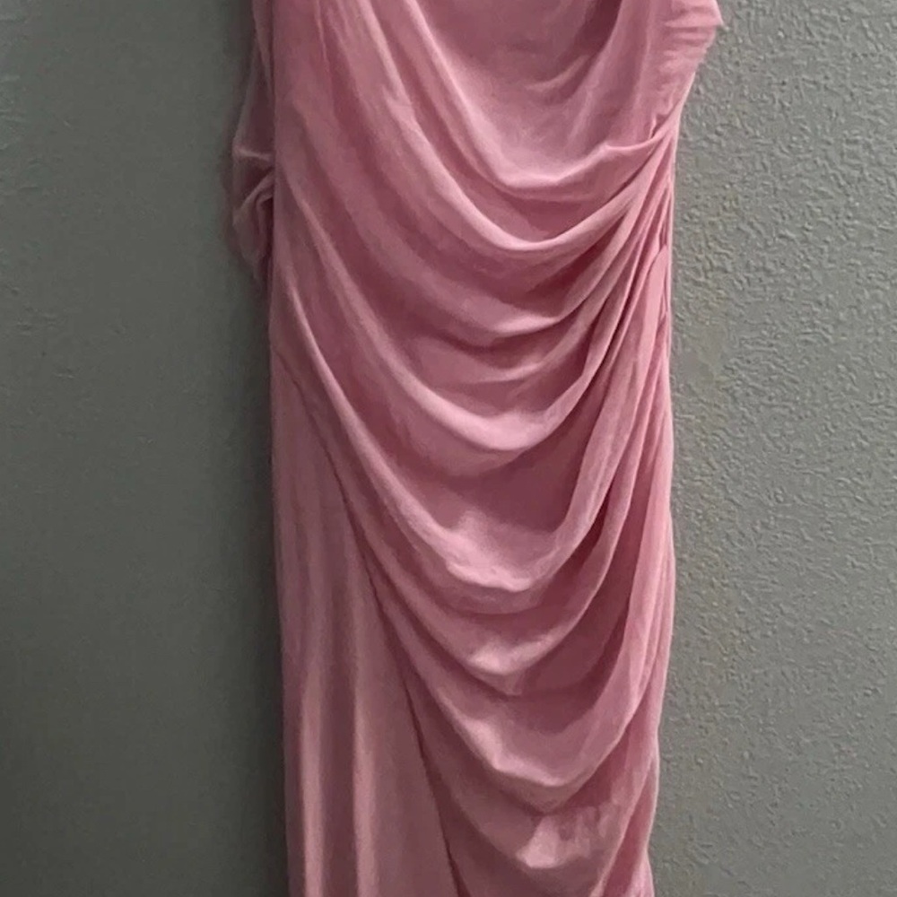 ASOS One-Shoulder Light Pink Ruched Evening Gown - Picture 7 of 11